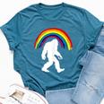 Bigfoot Graffiti Rainbow Sasquatch Tagger Bella Canvas T-shirt Heather Deep Teal
