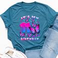 Birthday Girl 11 Year Old Butterfly Number 11 Bella Canvas T-shirt Heather Deep Teal