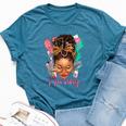 Black Melanin Nurse Black History Month Afro Hair Bella Canvas T-shirt Heather Deep Teal