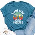 Blame It On The Drink Package Cruise Alcohol Wine Lover Bella Canvas T-shirt Heather Deep Teal