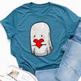 Be My Boo Ghost Happy Valentine's Day Couple Bella Canvas T-shirt Heather Deep Teal