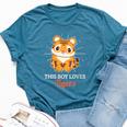 This Boy Loves Tigers Wild Animal Zoo Bella Canvas T-shirt Heather Deep Teal