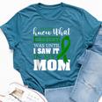 Bravery Mom Liver Cancer Awareness Ribbon Bella Canvas T-shirt Heather Deep Teal