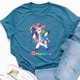 Brianna Name Personalized Custom Rainbow Unicorn Dabbing Bella Canvas T-shirt Heather Deep Teal