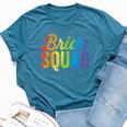 Bride Squad Lgbt Rainbow Flag Lgbt Pride Ally Bachelorette Bella Canvas T-shirt Heather Deep Teal