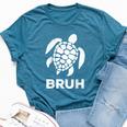 Bruh Meme Sea Turtle Retro Earth Day 2024 Ns Boys Bella Canvas T-shirt Heather Deep Teal