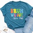 Bruh We Out Office Staff Happy Last Day Of School Groovy Bella Canvas T-shirt Heather Deep Teal