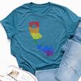 California Lgbtq Gay Lesbian Pride Rainbow Flag Bella Canvas T-shirt Heather Deep Teal