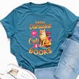 Cat For Book Lover Cats And Books Bella Canvas T-shirt Heather Deep Teal