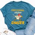 Chicken Professional Chaser Farmer Farm Bella Canvas T-shirt Heather Deep Teal