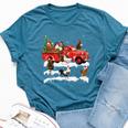 Chicken Riding Red Truck Merry Christmas Farmer X-Mas Ugly Bella Canvas T-shirt Heather Deep Teal