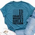 Cigars Whiskey Guns & Freedom Drinking Usa Flag Gun Bella Canvas T-shirt Heather Deep Teal