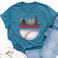 Cincinnati Vintage Style Of Baseball Bella Canvas T-shirt Heather Deep Teal