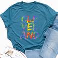 Cleveland Colorful Box City Pride Rainbow Cleveland Bella Canvas T-shirt Heather Deep Teal