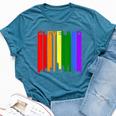 Cleveland Ohio Downtown Rainbow Skyline Lgbt Gay Pride Bella Canvas T-shirt Heather Deep Teal