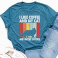 I Like Coffee And My Cat Maybe 3 People Vintage Maine Coon Bella Canvas T-shirt Heather Deep Teal