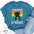 Coffee Because Murder Is Wrong Black Vintage Cat Bella Canvas T-shirt Heather Deep Teal