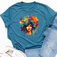 Colorful Afro Woman African American Melanin Blm Girl Bella Canvas T-shirt Heather Deep Teal
