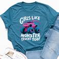 Cute Monster Truck Birthday Party Girl Like Monster Truck Bella Canvas T-shirt Heather Deep Teal