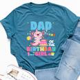 Dad Of The Birthday Axolotl Girl Dad And Mom Family Party Bella Canvas T-shirt Heather Deep Teal