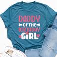 Daddy Of The Birthday Girl Dog Paw Birthday Party Bella Canvas T-shirt Heather Deep Teal