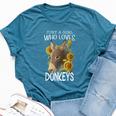 Donkey Lovers Girl Just A Girl Who Loves Donkeys Bella Canvas T-shirt Heather Deep Teal