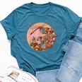 Dragonfly And Mushrooms Cottage Core Bella Canvas T-shirt Heather Deep Teal