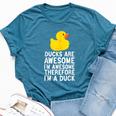 Ducks Are Awesome I'm Awesome Therefore I'm A Duck Bella Canvas T-shirt Heather Deep Teal