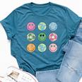 Earth Day Everyday Groovy Face Recycle Save Our Planet Bella Canvas T-shirt Heather Deep Teal