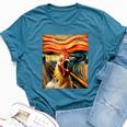 Expressionist Scream Chicken Lovers Artistic Chicken Bella Canvas T-shirt Heather Deep Teal