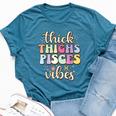 February March Birthday Astrology Groovy Pisces Zodiac Sign Bella Canvas T-shirt Heather Deep Teal