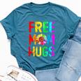Free Mom Hugs Gay Pride Lgbt Daisy Rainbow Flower Mother Day Bella Canvas T-shirt Heather Deep Teal