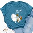 Adult Humor Jokes Who Came First Chicken Or Egg Bella Canvas T-shirt Heather Deep Teal