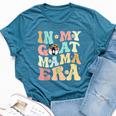 In My Goat Mom Era Groovy Messy Bun Life Mama Mothers Bella Canvas T-shirt Heather Deep Teal