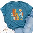 Gemini Big Energy Retro Smile Flower Zodiac Birthday Women Bella Canvas T-shirt Heather Deep Teal