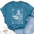 Girl Riding Alligator Weird Florida Crocodile Meme Bella Canvas T-shirt Heather Deep Teal