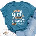 This Girl Runs On Jesus And Country Music Christian Girls Bella Canvas T-shirt Heather Deep Teal