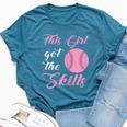 This Girl Got The Skills Softball Player Girl Bella Canvas T-shirt Heather Deep Teal