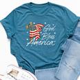 God Bless America Fourth Of July Christian Patriot Usa Flag Bella Canvas T-shirt Heather Deep Teal