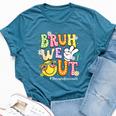 Groovy Bruh We Out Paraprofessionals Last Day Of School Bella Canvas T-shirt Heather Deep Teal