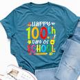 Happy 100Th Day Of School 100 Days Of School Teacher Student Bella Canvas T-shirt Heather Deep Teal