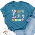 Happy Easter Rabbit Bunny Face Egg Easter Day Girls Bella Canvas T-shirt Heather Deep Teal