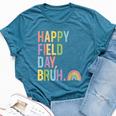 Happy Field Day Bruh Field Trip Fun Rainbow Teacher Student Bella Canvas T-shirt Heather Deep Teal