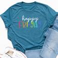 Happy Fri-Yay Friday Teacher Life Happy Friday Weekend Bella Canvas T-shirt Heather Deep Teal