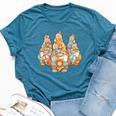 Hippie Gnomes Groovy Flower Peace 60S 70S Retro Gnome Bella Canvas T-shirt Heather Deep Teal