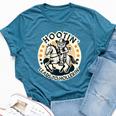 Hootin' Leads To Hollerin' Country Western Owl Rider Bella Canvas T-shirt Heather Deep Teal