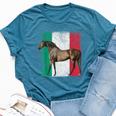 Horse Italian Flag Patriotic Riding Horses Horseback Farm Bella Canvas T-shirt Heather Deep Teal