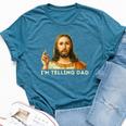 I'm Telling Dad Religious Christian Jesus Meme Bella Canvas T-shirt Heather Deep Teal