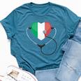 Italian Nurse Doctor National Flag Colors Of Italy Medical Bella Canvas T-shirt Heather Deep Teal