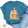 Italian Sculptor Michelangelo Pieta Statue Jesus Mother Mary Bella Canvas T-shirt Heather Deep Teal